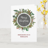 Carte Rustique De Deux Vacances De Noël (Fleur jaune)