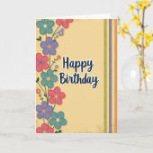 Carte rustique de joyeux anniversaire (Fleur jaune)