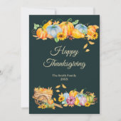 Carte Rustique de vacances Thanksgiving Citrouille (Devant)