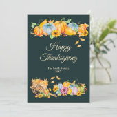 Carte Rustique de vacances Thanksgiving Citrouille (Debout devant)