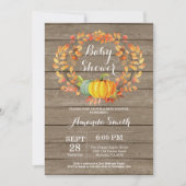 Carte rustique d'invitation de baby shower de (Devant)