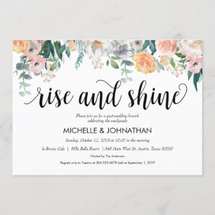 Carte rustique d'invitation de brunch de mariage
