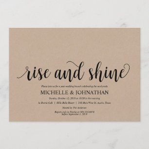Carte rustique d'invitation de brunch de mariage