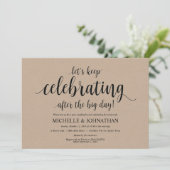 Carte rustique d'invitation de brunch de mariage (Debout devant)