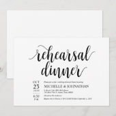 Carte rustique d'invitation de dîner de répétition (Devant / Derrière)