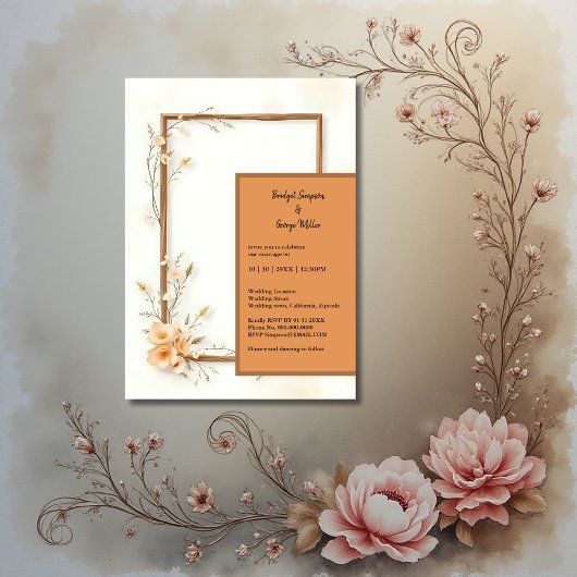 Carte Rustique Earthy Floral Harmony Mariage