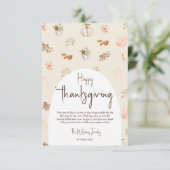 Carte Rustique Elegant Automne Thanksgiving Salutation (Debout devant)