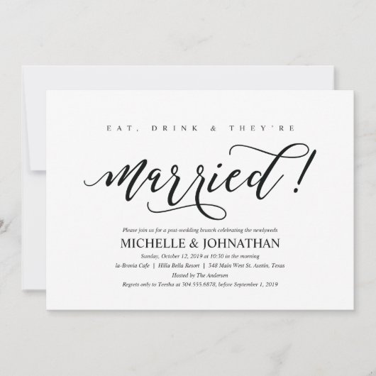 Carte rustique élégante d'invitation de brunch de (Devant)