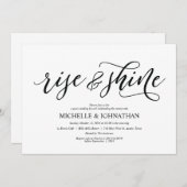 Carte rustique élégante d'invitation de brunch de (Devant / Derrière)