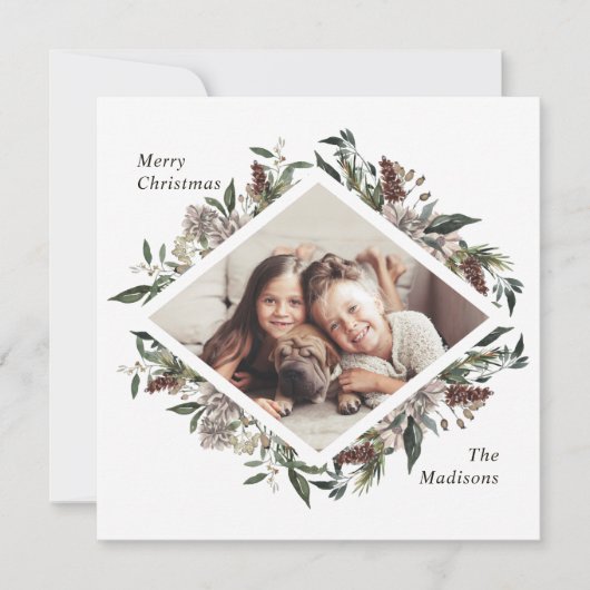 Carte Rustique Floral de Noël (Devant)