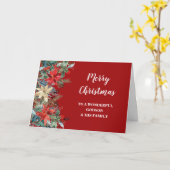 Carte Rustique Floral Godson & Family Joyeux Noël (Fleur jaune)