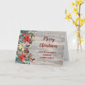 Carte Rustique Floral Godson & Noël familial (Fleur jaune)