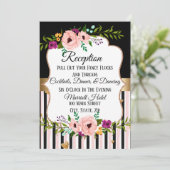 Carte Rustique Floral Mariage Réception (Debout devant)