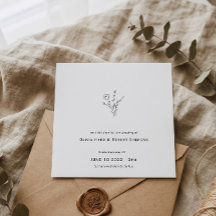 Rustique Floral minimaliste Carré Mariage