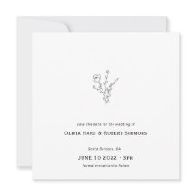 Rustique Floral minimaliste Carré Mariage