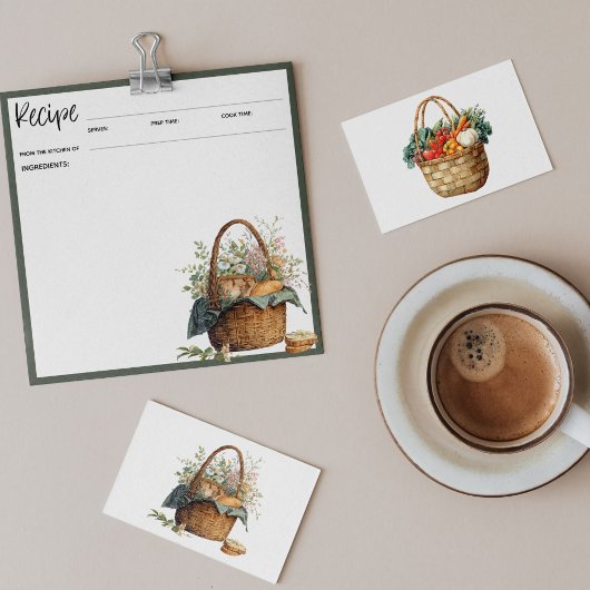 Carte Rustique Floral Recette | Panier de pique-ni