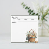 Carte Rustique Floral Recette | Panier de pique-ni (Debout devant)