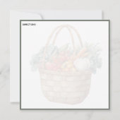 Carte Rustique Floral Recette | Panier de pique-ni (Dos)