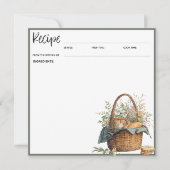 Carte Rustique Floral Recette | Panier de pique-ni (Devant)