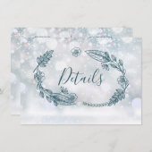 Carte Rustique Floral Winter Wedding Details (Devant / Derrière)