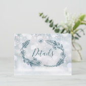 Carte Rustique Floral Winter Wedding Details (Debout devant)