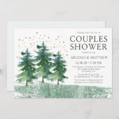 Carte Rustique Forêt aquarelle Couples Douche (Devant / Derrière)