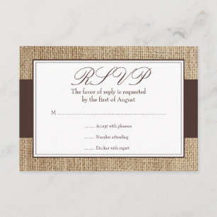 Carte rustique formelle de réponse de brun de