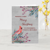 Carte Rustique Godson & Family Joyeux Noël (Fleur jaune)