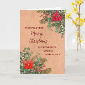 Carte Rustique Godson & Family Joyeux Noël (Fleur jaune)