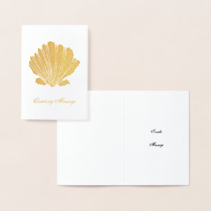 Carte Rustique Gold Foil Scallop Shell