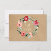 Carte Rustique joli Floral Garland certificat cadeau (Devant)