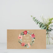 Carte Rustique joli Floral Garland certificat cadeau (Debout devant)