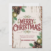 Carte Rustique Joyeux Noël Floral (Devant)