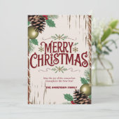 Carte Rustique Joyeux Noël Floral (Debout devant)