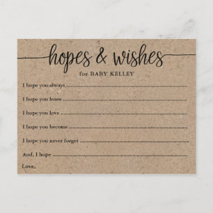 Carte Rustique Kraft Script Baby Hopes & Wives