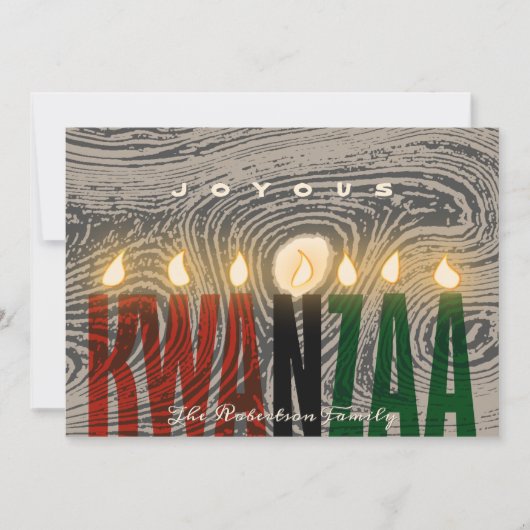 Carte Rustique Kwanzaa pour bougies (Devant)