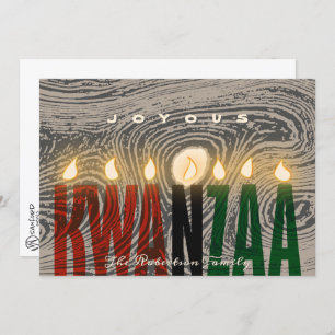 Carte Rustique Kwanzaa pour bougies