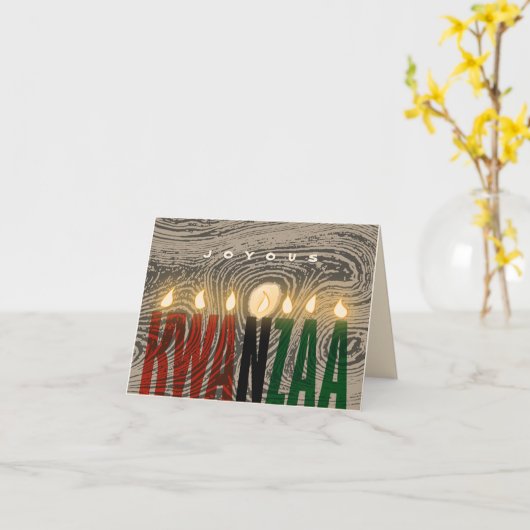 Carte Rustique Kwanzaa pour bougies (Fleur jaune)