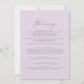 Carte Rustique Lilac Mariage Bienvenue Lettre & Itinérai (Dos)