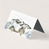 Carte Rustique Mariage de montagne d'hiver (Devant)