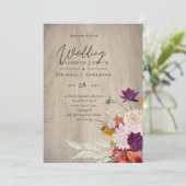 Carte Rustique Maroon Ginger Mariage Blush (Debout devant)