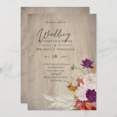 Carte Rustique Maroon Ginger Mariage Blush (Devant / Derrière)