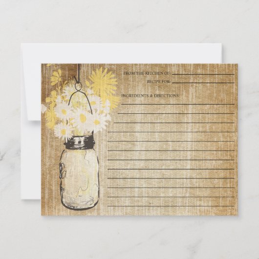 Carte Rustique Mason Jar et Fleur sauvage | Recette (Devant)