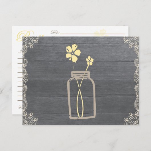 Carte Rustique Mason Jar Recette Douche (Devant / Derrière)