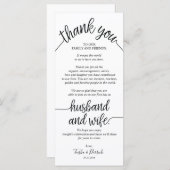 Carte Rustique Merci Mariage (Devant / Derrière)