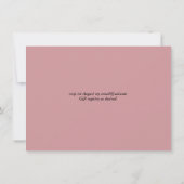 Carte Rustique moderne Dusty Rose rose Confetti Mariage (Dos)