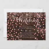 Carte Rustique moderne Dusty Rose rose Confetti Mariage (Devant)