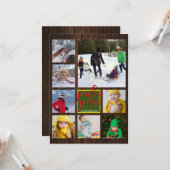 Carte Rustique Noël 🎄 Parka Posse Barn Bois (Devant/Arrière en situation)