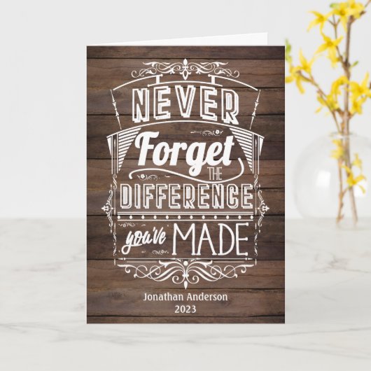 Carte Rustique N'Oubliez Jamais La Différence Que Vous A (Fleur jaune)