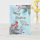 Carte Rustique Nous avons déménagé Nouvelle Adresse Noël (Fleur jaune)